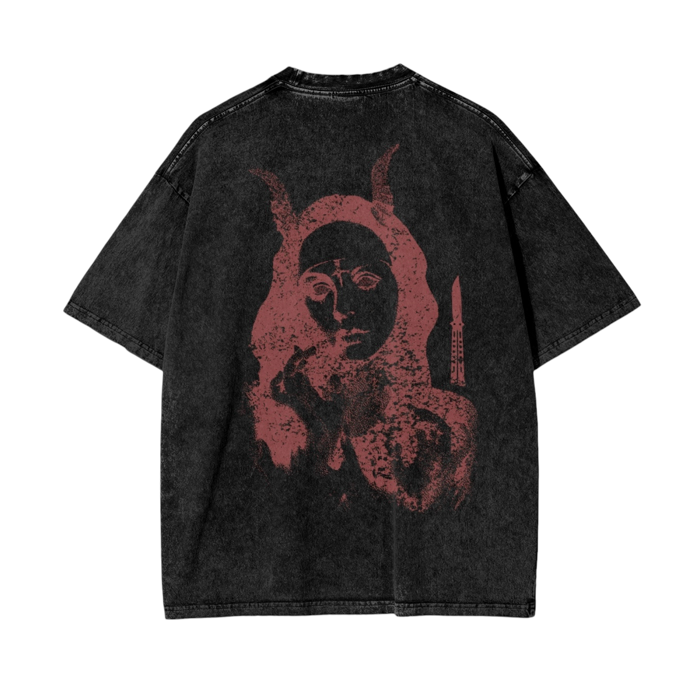 Crimson Oversized Snow Washed T-Shirt