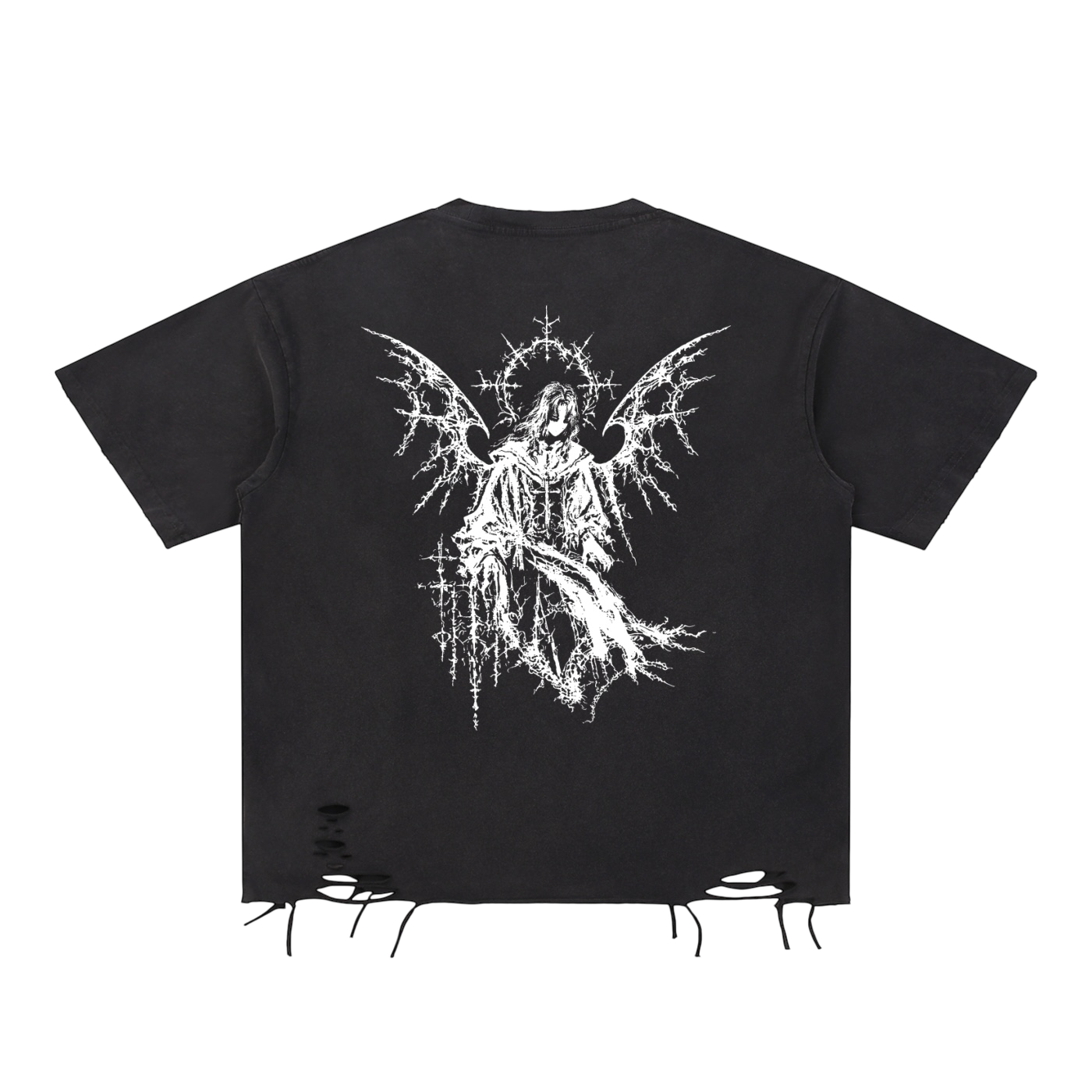 Holy Ruin Snow Washed Raw-Hem T-Shirt