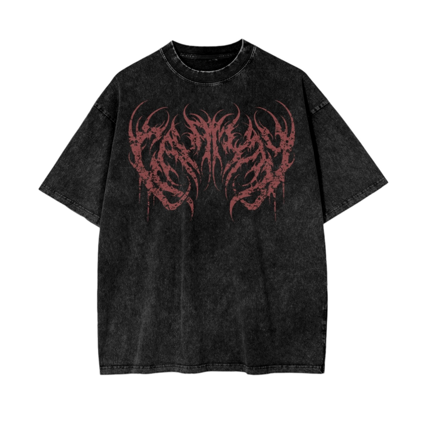 Crimson Oversized Snow Washed T-Shirt