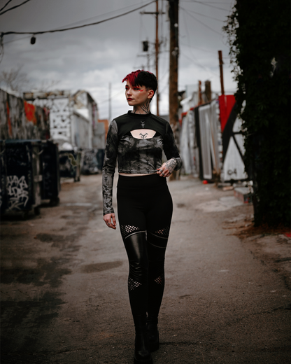 Crypt Born Hollow Chest Crop Top
