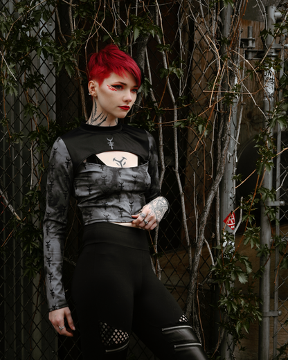 Crypt Born Hollow Chest Crop Top