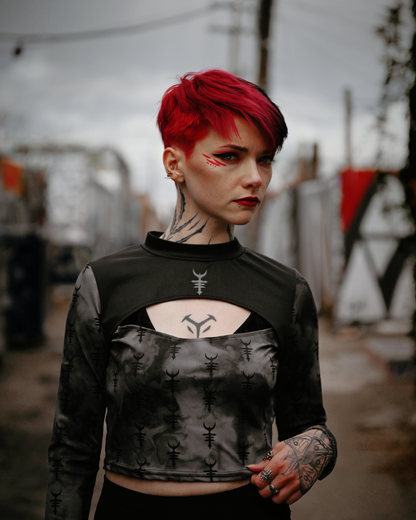 Crypt Born Hollow Chest Crop Top