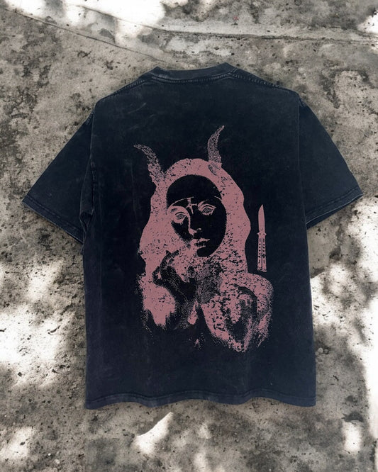 Crimson Oversized Snow Washed T-Shirt