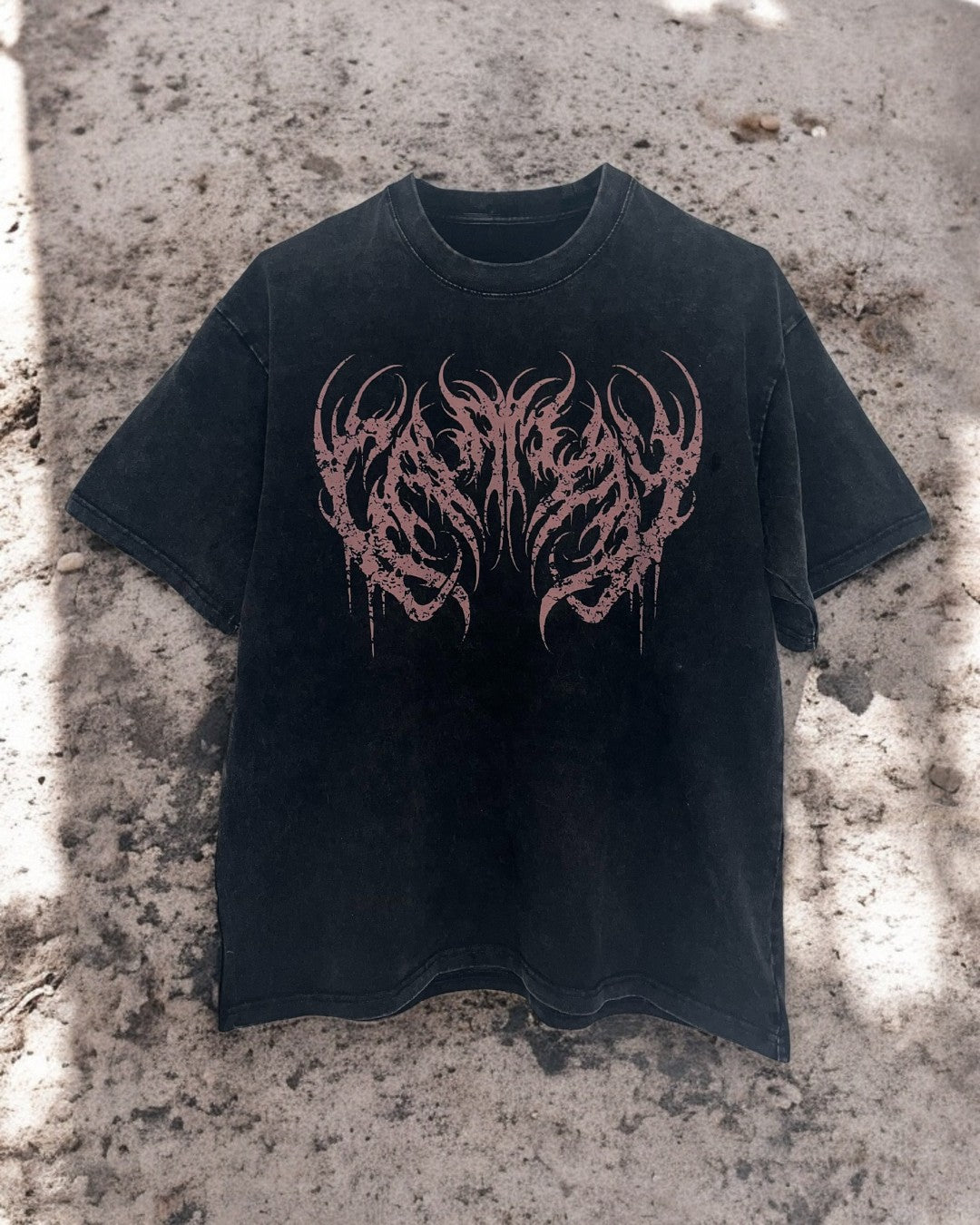 Crimson Oversized Snow Washed T-Shirt