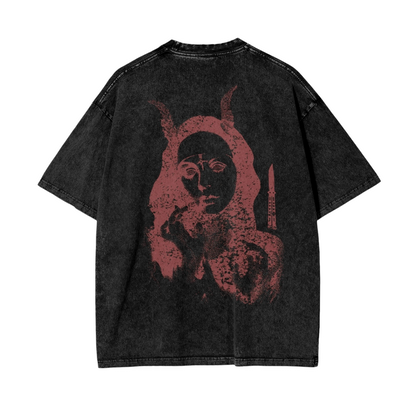Crimson Oversized Snow Washed T-Shirt
