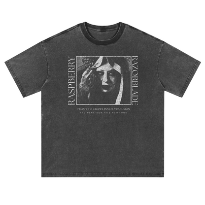 Raspberry Razorblade Vintage Washed  T-Shirt