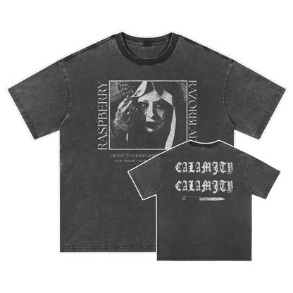 Raspberry Razorblade Vintage Washed  T-Shirt