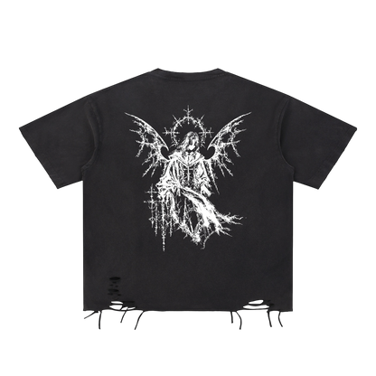 Holy Ruin Snow Washed Raw-Hem T-Shirt