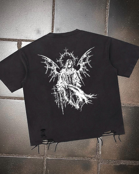 Holy Ruin Snow Washed Raw-Hem T-Shirt