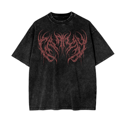 Crimson Oversized Snow Washed T-Shirt